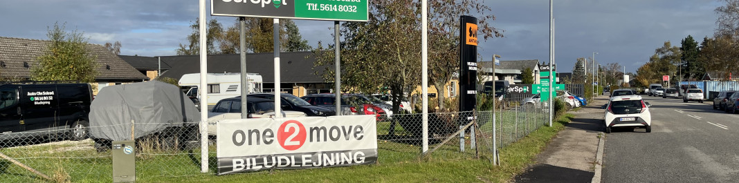 Facaden af One2move Biludlejning Solrød